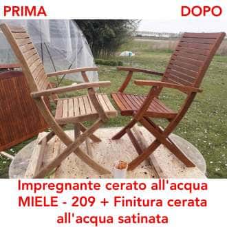 Finitura cerata all'acqua trasparente per interni ed esterni