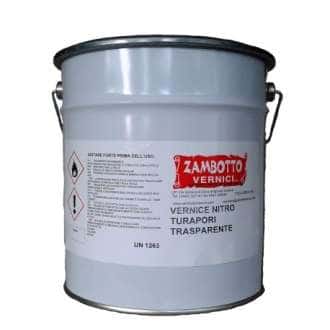 Vernice nitro turapori trasparente monocomponente da 1 a 5 litri