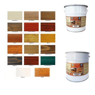 Impregnante cerato all'acqua per legno da 2,5 litri + Finitura cerata all'acqua satinata o lucida da 2,5 litri…